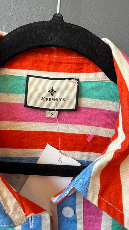Rainbow Stripe Kick Hem Dress
