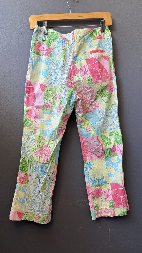 Vintage Patch Print Capri Pants