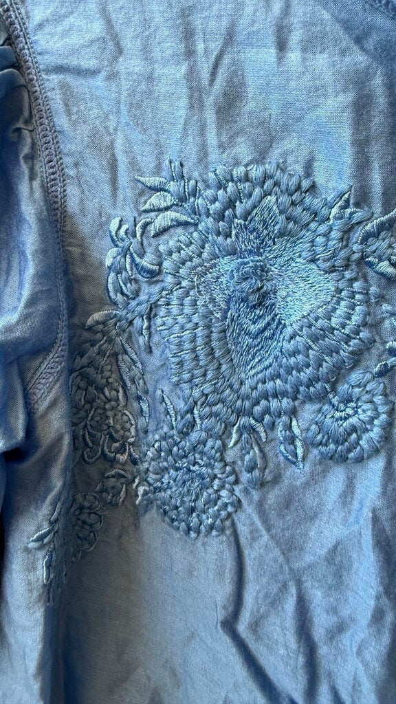 High Neck Embroidered Blouse