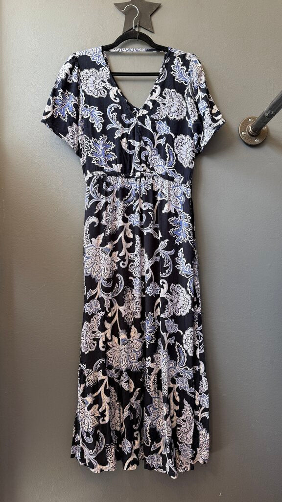 Floral X Back Midi Dress