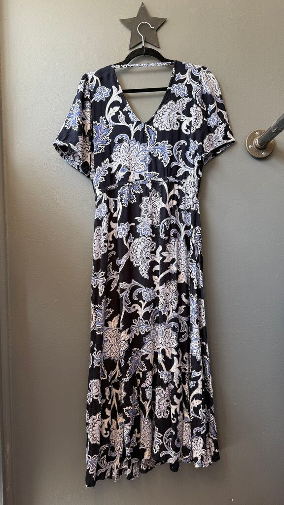 Floral X Back Midi Dress