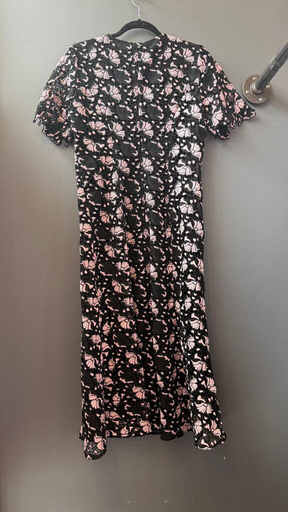 Lace Kick Hem Midi Gown Dress