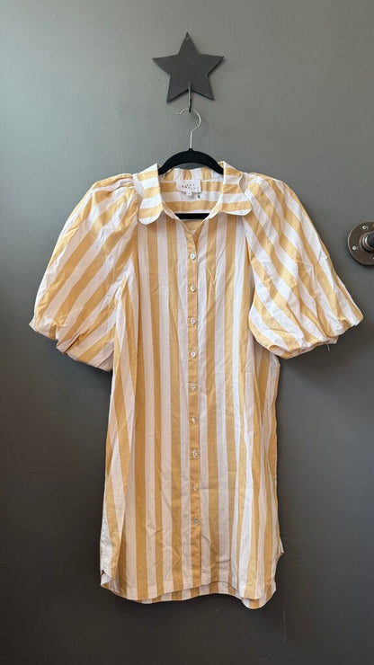 Puff Sleeve Stripe Shirtdress