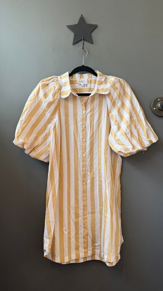 Puff Sleeve Stripe Shirtdress