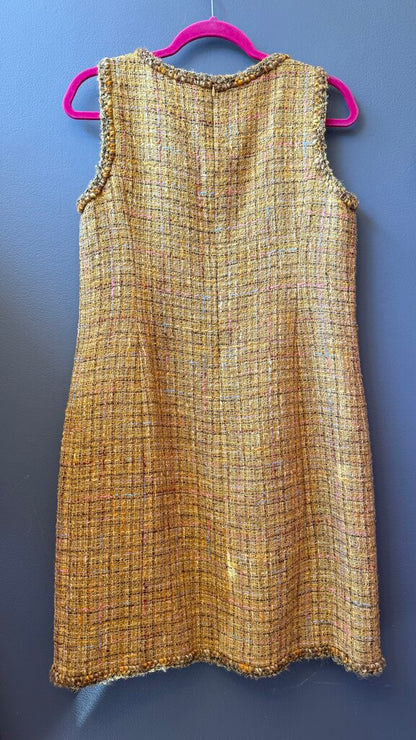 Tweed Dress + Sheer Sequin Jacket