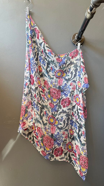 Silk Floral Pleated Dress