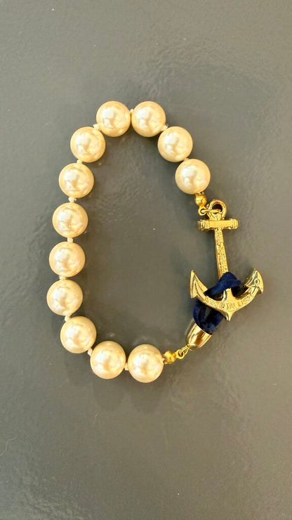 KJP Pearl Bead Anchor Bracelet