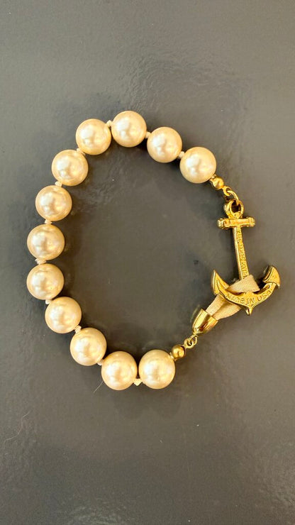 KJP Pearl Bead Anchor Bracelet