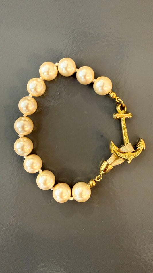 KJP Pearl Bead Anchor Bracelet