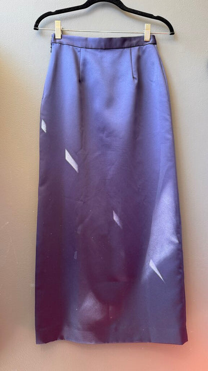 Petite Vintage Satin Aline Maxi Skirt