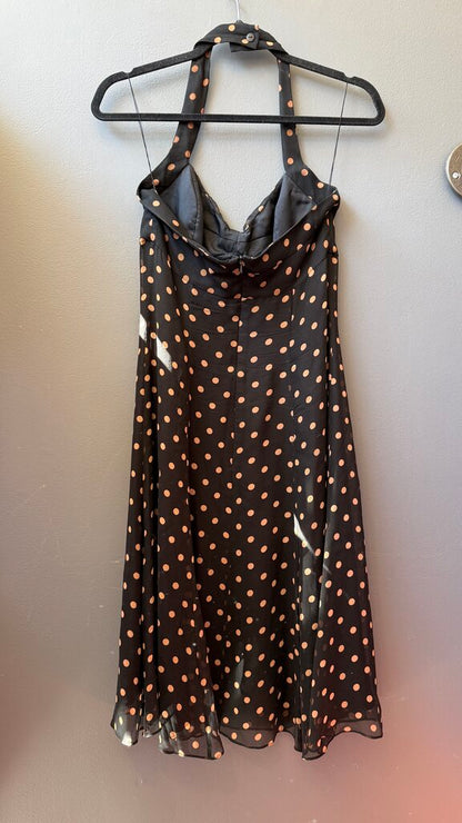 Vintage Silk Polka Dot Halter Dress