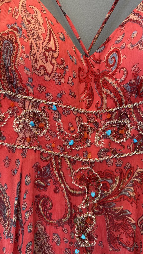 Vintage Silk Beaded Paisley Dress