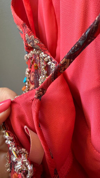 Vintage Silk Beaded Paisley Dress