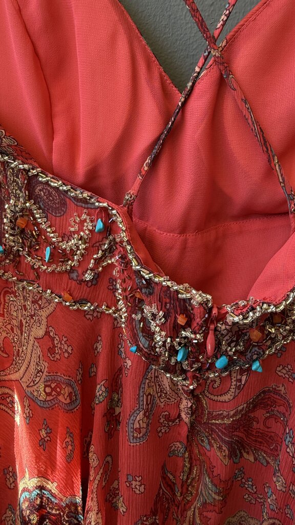 Vintage Silk Beaded Paisley Dress