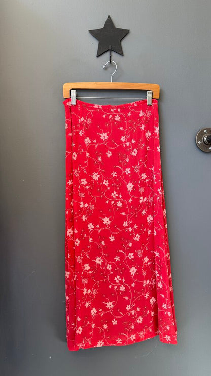 Floral Midi Slip Skirt
