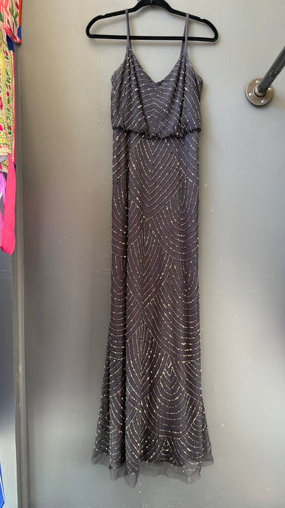 Beaded Tulle Maxi Gown Dress