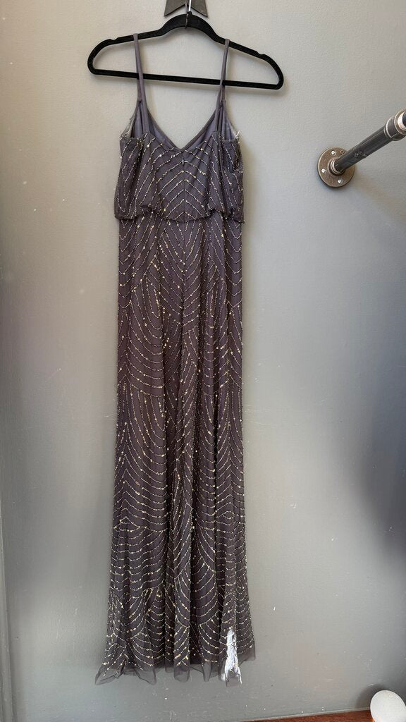 Beaded Tulle Maxi Gown Dress
