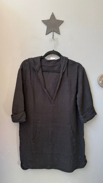 Crochet Trim Hoodie Coverup