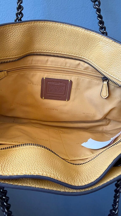 Chain Strap Leather Satchel