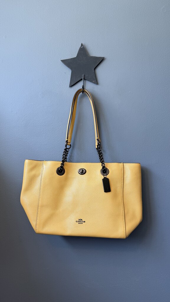 Chain Strap Leather Satchel
