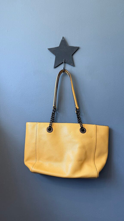 Chain Strap Leather Satchel
