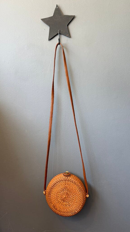 Round Basket Crossbody Bag