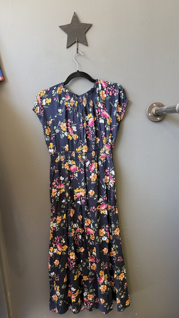 Floral Smocked Waist Midi Dress