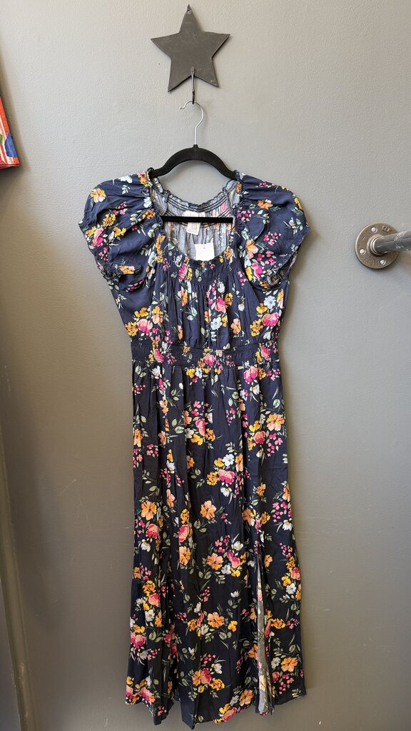Floral Smocked Waist Midi Dress
