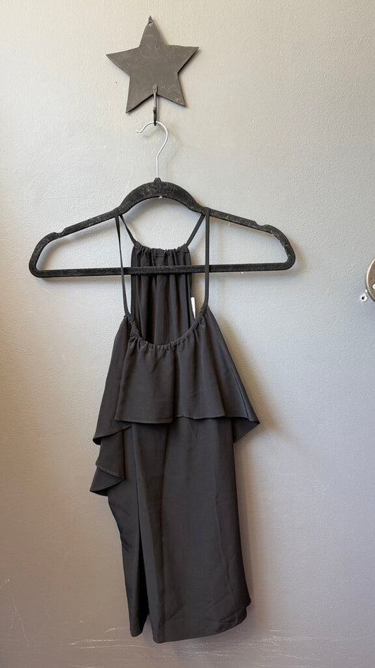 Silk Ruffle Racerback Cami Tank