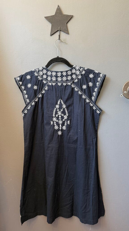 Embroidered Cotton Shift Dress