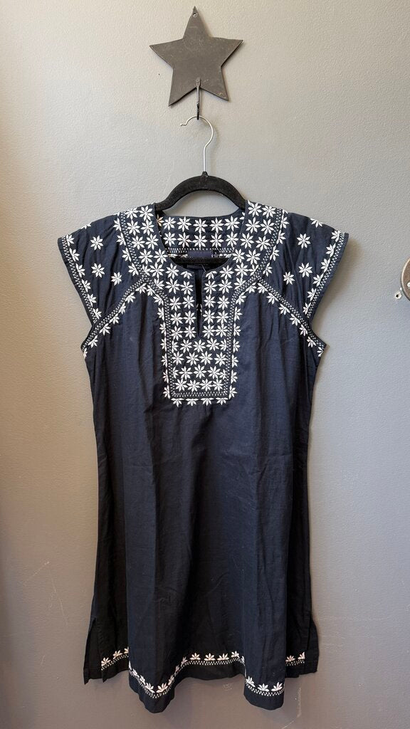 Embroidered Cotton Shift Dress