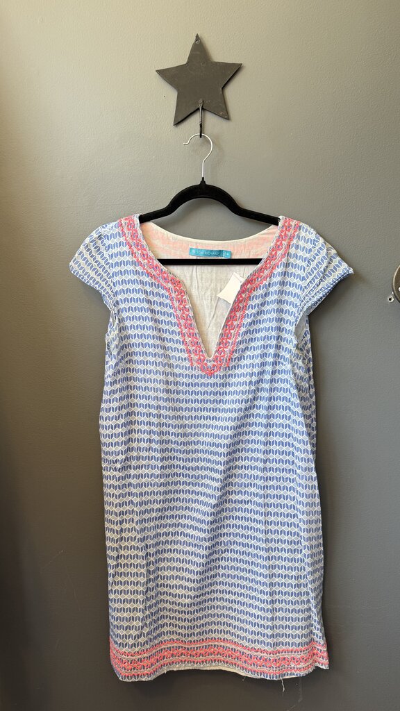 Embroidered Print Shift Dress