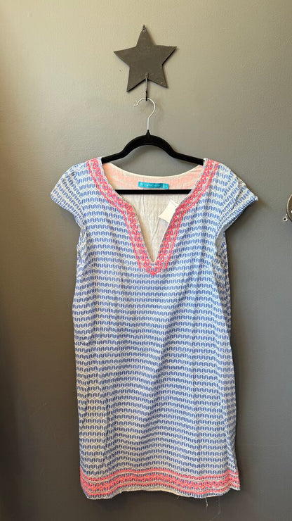 Embroidered Print Shift Dress