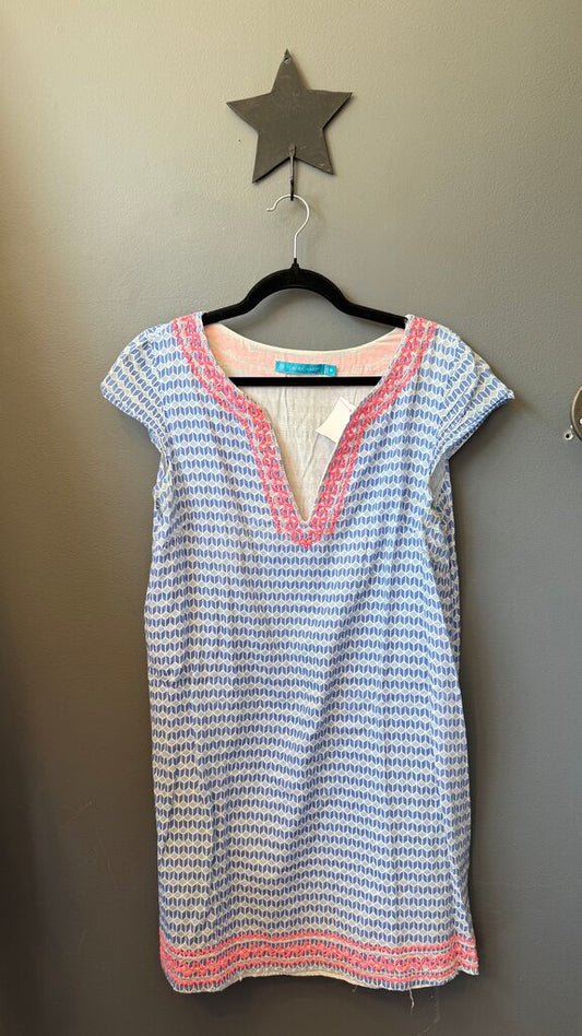 Embroidered Print Shift Dress