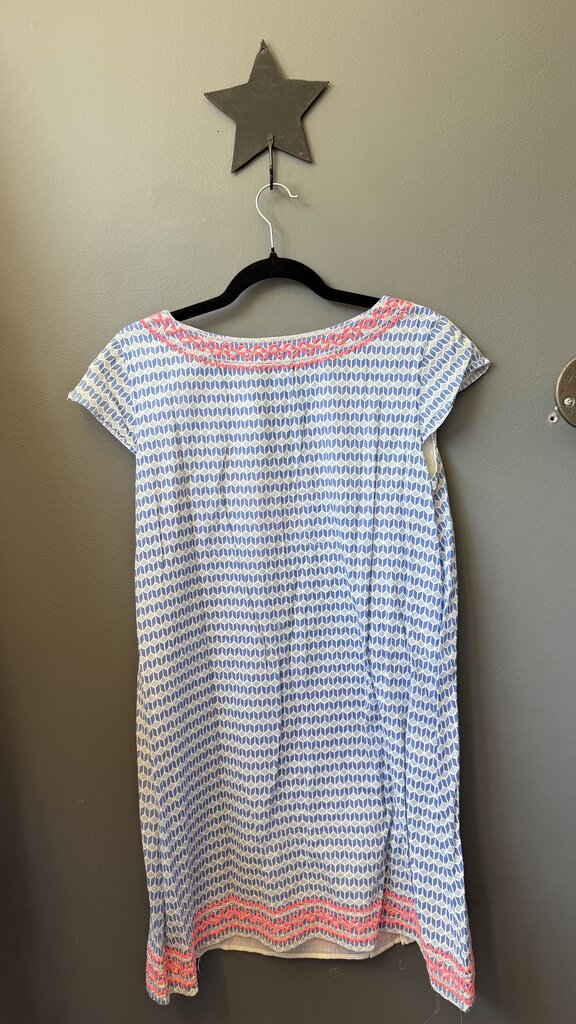Embroidered Print Shift Dress