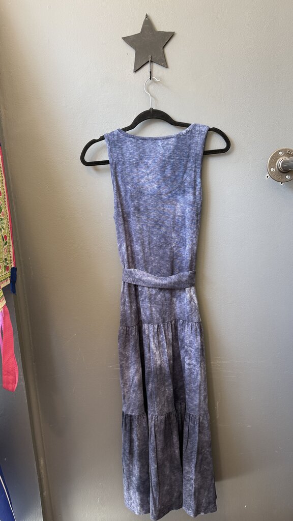 Indigo Dye Tiered Maxi Dress