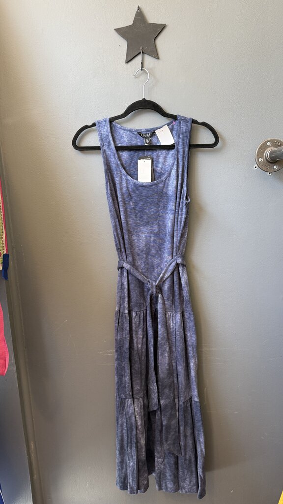 Indigo Dye Tiered Maxi Dress