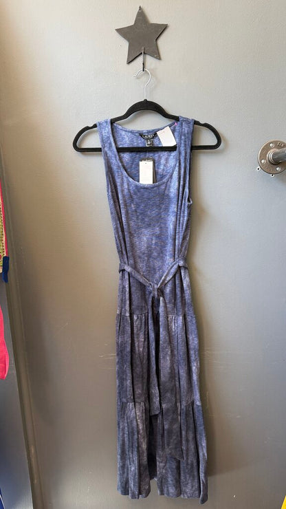 Indigo Dye Tiered Maxi Dress