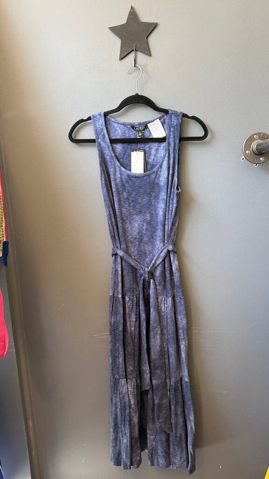 Indigo Dye Tiered Maxi Dress