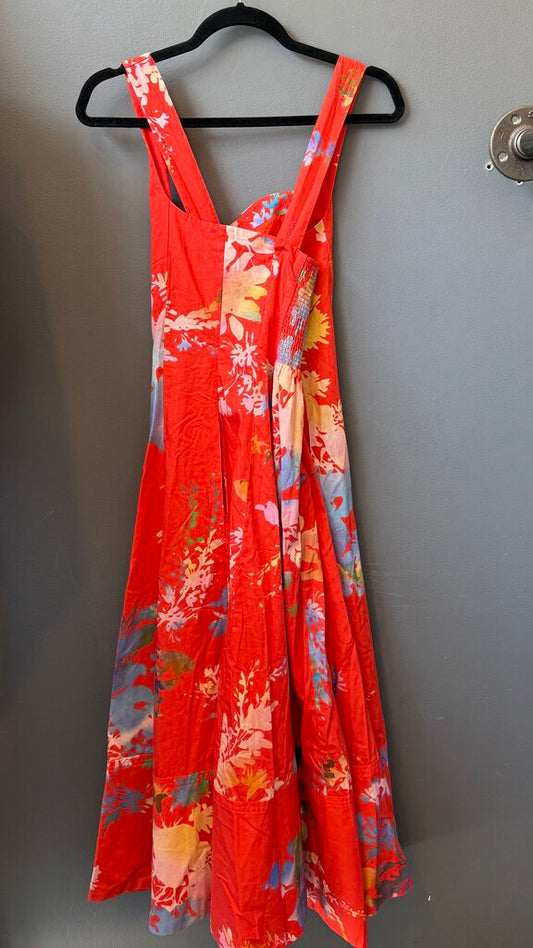 Cross Back Flare Midi Dress