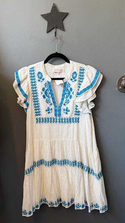 Embroidered Tiered Dress
