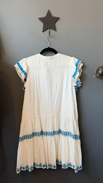 Embroidered Tiered Dress