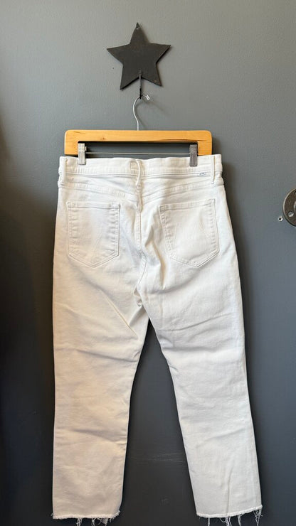 Mid Rise Dazzler Ankle Step Fray Jeans