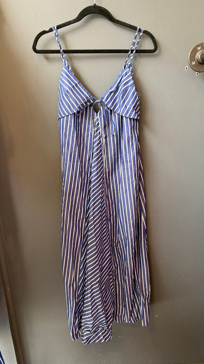Stripe Tie Front Midi Dress
