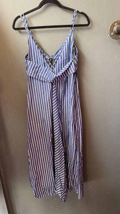 Stripe Tie Front Midi Dress