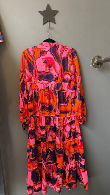 Tiered Longsleeve Maxi Dress