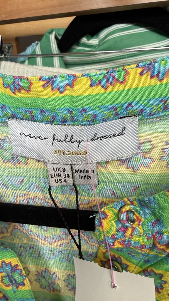Button Front Print Blouse