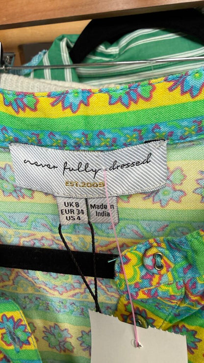 Button Front Print Blouse