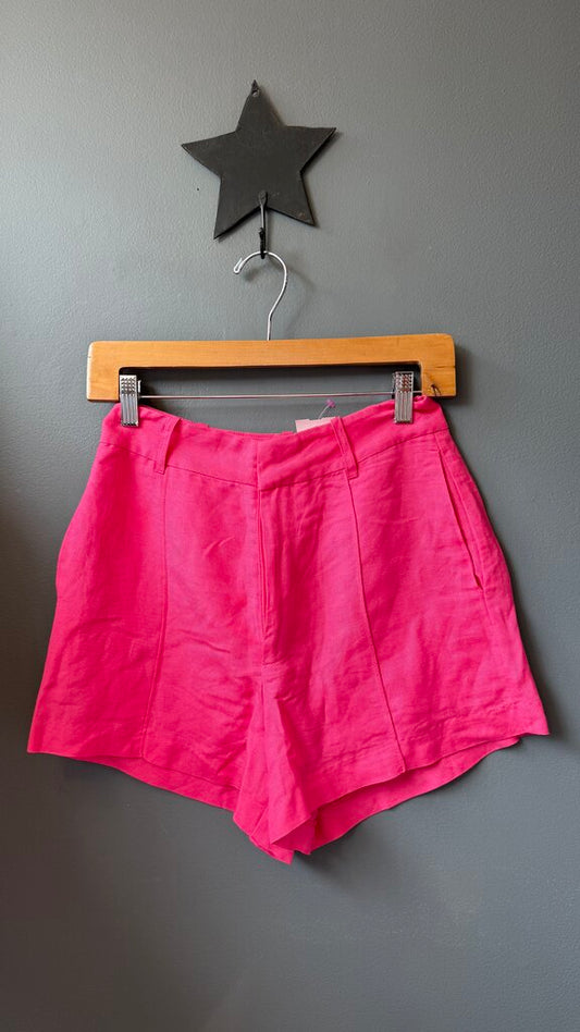 Linen Blend High Rise Shorts