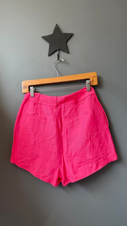 Linen Blend High Rise Shorts